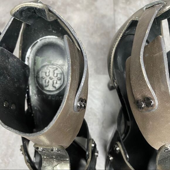 Tory Burch Teagan Stingray Leather Cage Heels Size 7.5 - Picture 7 of 11